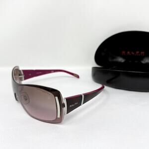 Ralph Lauren Women’s Sunglasses Burgundy Purple Gradient Shield Wrap w/ Case EUC